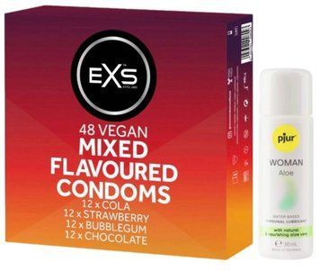 Набір EXS Mixed Flavoured (48 шт) + pjur Woman Aloe 30 мл SOS13443 фото