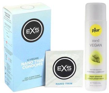 Набір EXS NANO Thin (12 шт) + pjur MED Vegan Glide 100 мл SOS13493 фото