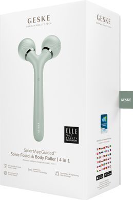 Електронний ультразвуковий ролик для обличчя та тіла GESKE Sonic Facial&Body Roller 4в1 green HB0040 фото