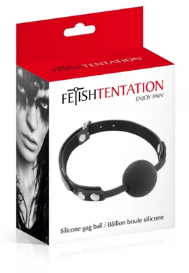 Силіконовий кляп Fetish Tentation Silicone Ball Gag, чорний SO4038 фото