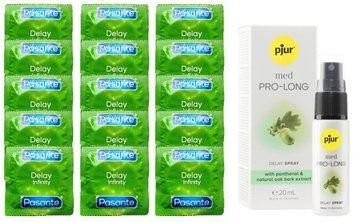 Комплект: Pasante Delay 15 шт + Пролонгатор pjur MED Prolong Spray - 20 мл SOS11080 фото