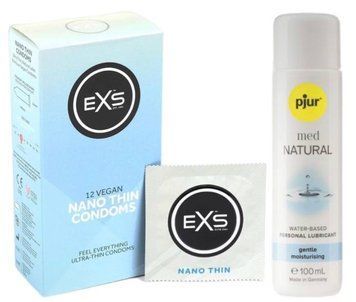 Набір EXS NANO Thin (12 шт) + pjur MED Natural Glide 100 мл SOS13494 фото