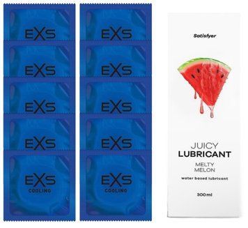 Набір: EXS Cooling 10 шт. + Лубрикант Satisfyer Melty Melon 300 мл SOS11130 фото