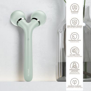 Електронний ультразвуковий ролик для обличчя та тіла GESKE Sonic Facial&Body Roller 4в1 green HB0040 фото