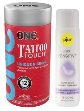Набор ONE Tattoo Touch Pack 12 шт + Лубрикант Pjur MED Sensitive Glide 100 мл SOS13045 фото