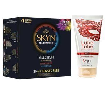 SKYN Selection 30 + 5 of 5 Senses &mdash; 35 шт и Смазка ORGIE LUBE TUBE HOT, 150 мл SOS800 фото