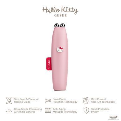 Мікрострумова ручка для підтяжки обличчя GESKE MicroCurrent Face-Lift Pen 6в1 by Hello Kitty pink HB0251 фото
