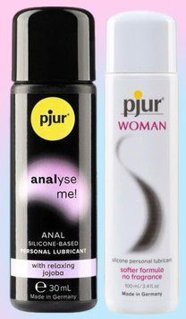 Набор лубрикантов pjur analyse me! Relaxing jojoba silicone 30 мл + pjur Woman 100 мл LB556 фото