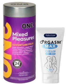 Набор из 24 шт ONE Mixed Pleasures + Пролонгатор Medica-Group Orgasm Max for Men - krem ​​50 ml SOS9365 фото