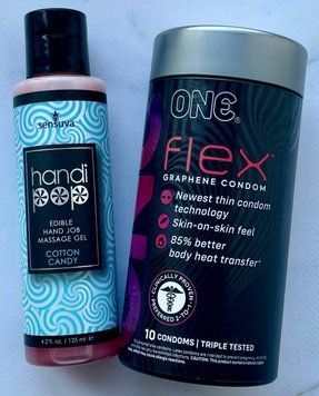 Комплект ONE Flex 10 шт - Лубрикант Sensuva Handipop Cotton Candy (125 мл) SOS3396 фото