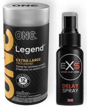 Набір з 12 шт ONE Legend Extra Large + Пролонгатор EXS DELAY SPRAY 50 МЛ SOS9068 фото