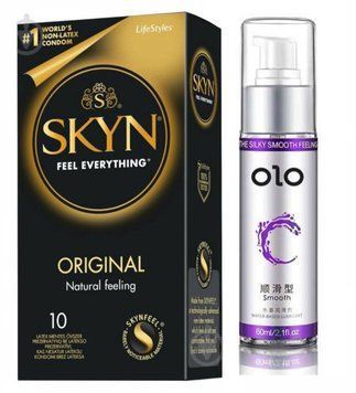 Набір : SKYN Original 10 шт та Лубрикант "olo smooth" 60 мл sos103 фото