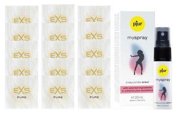 Комплект EXS Pure15 шт+pjur My Spray, 20 мл SOS14823 фото