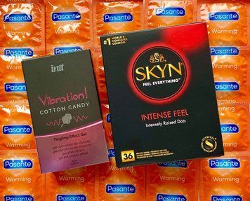 Комплект 48 шт SKYN Intense Feel - Pasante Warming + Жидкий вибратор Intt Vibration Cotton Candy (15 мл) SOS1577 фото