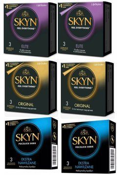 Набір Skyn 18 шт : Original -6 шт , Elite - 6 шт , Extra Lube - 6 шт sk81 фото