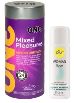 Комплект ONE Mixed Pleasures 24 шт + Pjur Woman Nude 30 мл SOS12997 фото
