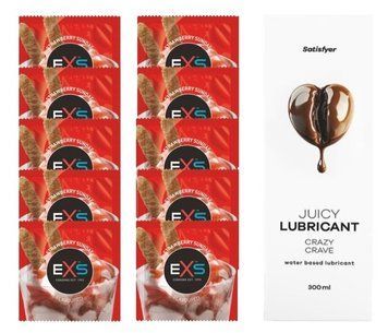 Комплект: EXS STRAWBERRY SUNDAE 10 шт. + Лубрикант Satisfyer Crazy Crave 300 мл SOS11437 фото