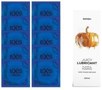 Набір: EXS Cooling 10 шт. + Лубрикант Satisfyer Playful Pumpkin 300 мл SOS11133 фото