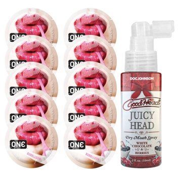 Комплект ONE Bubblegum 10 шт + Doc Johnson GoodHead Juicy Head White Chocolate & Berries (59 мл) SOS13889 фото