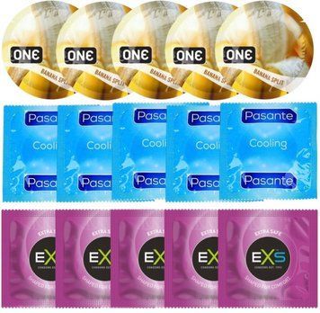 Набір 15 шт ONE Banana Split + Pasante Cooling + EXS EXTRA SAFE SOS7168 фото