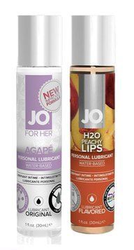 Набор лубрикантов System JO AGAPE (30 мл) + System JO H2O Peachy Lips (30 мл) LB40 фото