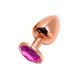 Металева анальна пробка Wooomy Tralalo Rose Gold Metal Plug Magenta M, діаметр 3,4 см, довжина 8 см SO7427 фото 1