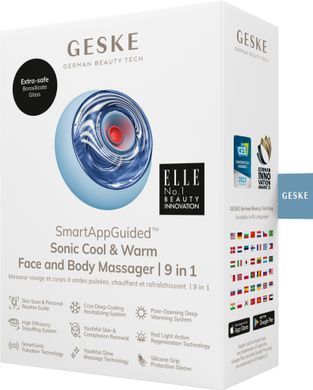 Масажер для обличчя та тіла GESKE Sonic Cool&Warm Face and Body Massager 9в1 aquamarine HB0274 фото