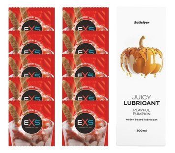 Комплект: EXS STRAWBERRY SUNDAE 10 шт. + Лубрикант Satisfyer Playful Pumpkin 300 мл SOS11438 фото