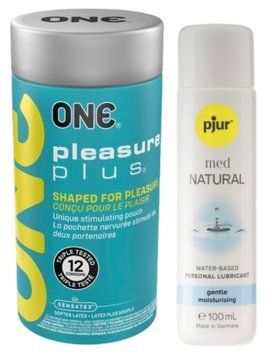 Набор ONE Pleasure Plus 12 шт + Лубрикант Pjur Pjur MED Natural Glide. SOS13049 фото