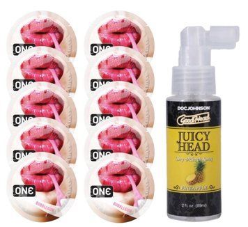 Комплект ONE Bubblegum 10 шт + Doc Johnson GoodHead Juicy Head Pineapple (59 мл) SOS13891 фото