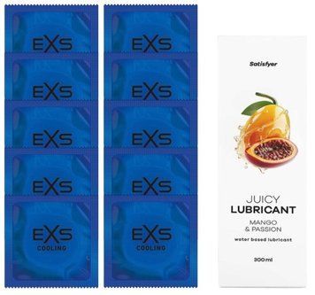 Набір: EXS Cooling 10 шт. + Лубрикант Satisfyer Mango & Passion 300 мл SOS11135 фото