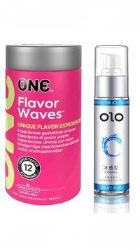 Комплект ONE Flavor Waves 12 шт + Лубрикант охлаждающий на водной основе OLO 60 мл SOS1137 фото