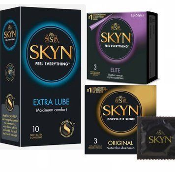 Набор : Skyn Exstra Lube (10 шт), Skyn Elite (3 шт) и Skyn Original (3 шт) SK52 фото