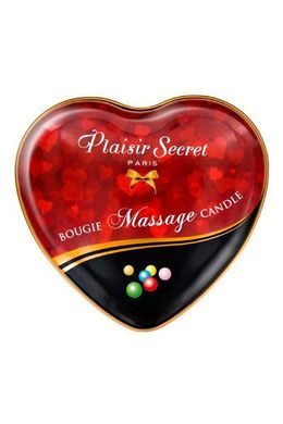 Масажна свічка серце Plaisirs Secrets Bubble Gum (35 мл) SO1866 фото