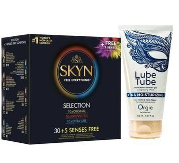 SKYN Selection 30 + 5 of 5 Senses &mdash; 35 шт и Смазка ORGIE Lube Tube Xtra, 150 мл SOS806 фото