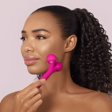 Электронный ультразвуковой ролик для лица GESKE Sonic Facial Roller 4в1 magenta HB0175 фото