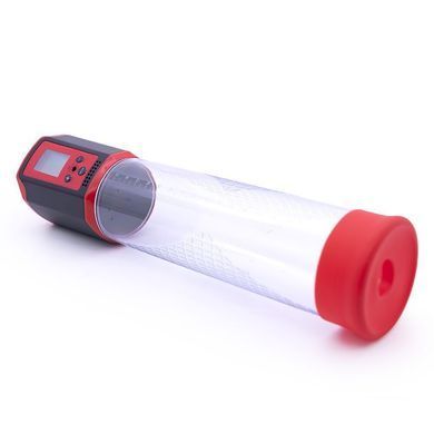 Автоматическая вакуумная помпа Men Powerup Passion Pump Red, LED-табло, перезаряжаемая, 8 режимов SO6226 фото