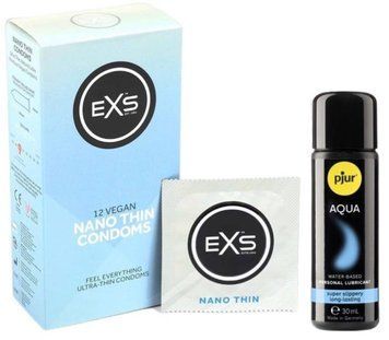 Набір EXS NANO Thin (12 шт) + pjur Aqua 30 мл SOS13502 фото
