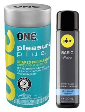 Набор ONE Pleasure Plus 12 шт + Лубрикант Pjur Pjur Basic Waterbased 100 мл SOS13053 фото