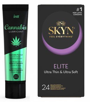 Набор : SKYN Elite 24 шт и Лубрикант Intt Cannabis 100 мл SOS230 фото