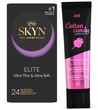 Набор : SKYN Elite 24 шт и Лубрикант Intt Cotton Candy (100 мл) SOS65 фото