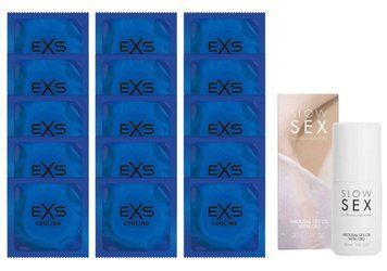 Комплект EXS Cooling 15 шт + SLOW SEX Arousal Sex Oil CBD (30 мл) SOS14561 фото