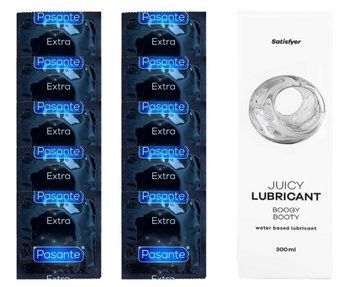 Набор: Pasante Extra Safe 10 шт. + Лубрикант Satisfyer Boogy Booty (300 мл) SOS12076 фото