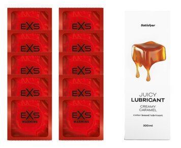Комплект: EXS Warming 10 шт. + Лубрикант Satisfyer Creamy Caramel 300 мл SOS11394 фото