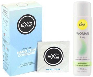 Набір EXS NANO Thin (12 шт) + pjur Woman Aloe 100 мл SOS13504 фото