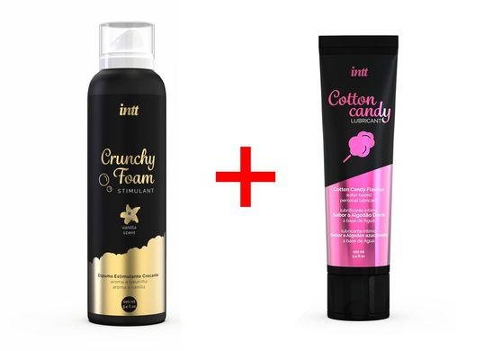 Преимуем массажная пена Intt Crunchy Foam Vanilla (150 мл) + смазка Intt Cotton Candy (100 мл) SO3527 фото