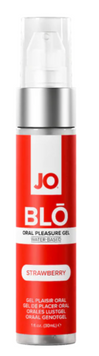 Стимулирующий гель для оральных ласк JO BLŌ Strawberry - Клубника (30 мл) SX4600 фото