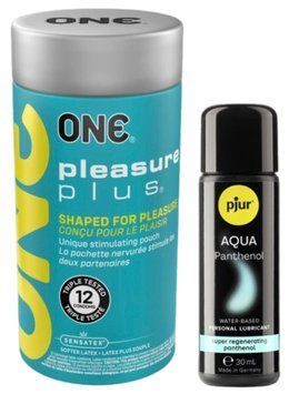 Набор ONE Pleasure Plus 12 шт + Лубрикант Pjur Pjur Aqua Panthenol 30 мл SOS13055 фото
