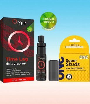 Пролонгатор для чоловіків Time Lag, 25 мл. ORGIE + ONE Super Studs Triple Set 3 шт SOS6683 фото