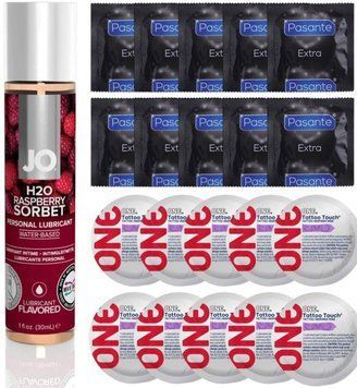 Набор 20 шт Pasante Extra и ONE Tattoo Touch + System JO H2O &mdash; Raspberry Sorbet (30 мл) SOS4864 фото